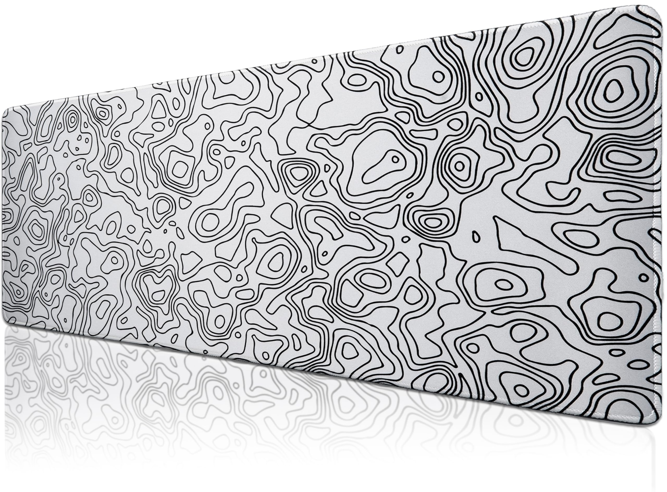Klasse Pro – 6 Farklı Model Dikişli Kenar 70×30 cm Oyuncu Gaming Mouse Pad (White Map Lines) – MaviKutu