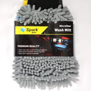 Spark 7050 Mikrofiber Şönil Oto Temizlik ve Kurulama Eldiveni 16×24 cm. GRİ – MaviKutu