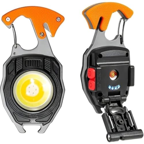 Jouis El Feneri Mini Kamp, Sos,Acil Durum,Bekçi, Polis,Asker, Güvenlik El Feneri, 7 modlu, USB Sarjlı Çok Fonksiyonlu Hayati İdame Lambası – MaviKutu