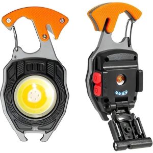 Jouis El Feneri Mini Kamp, Sos,Acil Durum,Bekçi, Polis,Asker, Güvenlik El Feneri, 7 modlu, USB Sarjlı Çok Fonksiyonlu Hayati İdame Lambası – MaviKutu