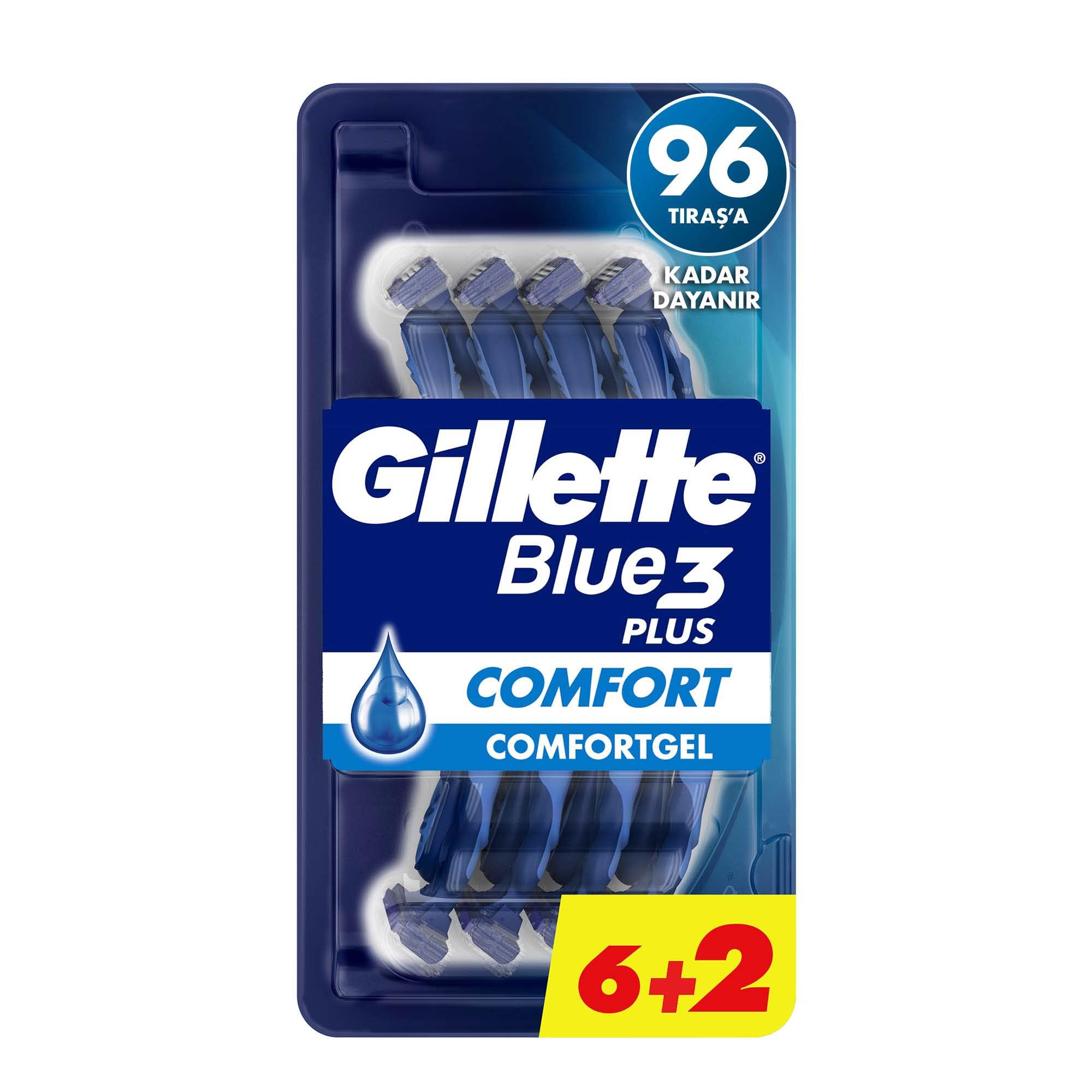 Gillette Blue3 Comfort Kullan At Erkek Tıraş Bıçağı 8 Adet – MaviKutu