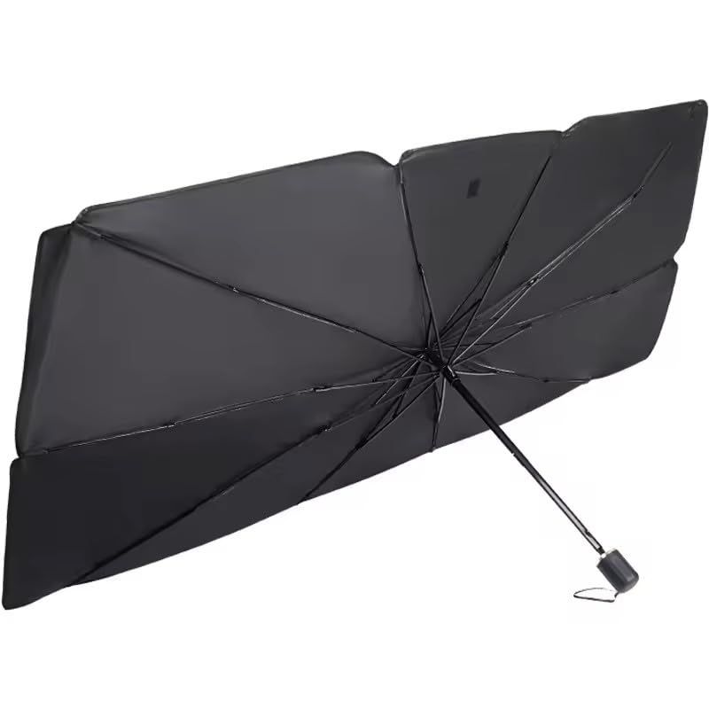 Araç İçi Ön Cam Güneşliği, Katlanabilir Şemsiye Şeklinde Otomobil Ön Cam Güneşliği,%99 Etkin Koruma, Otomobil, SUV, (140 X 79 CM) – MaviKutu
