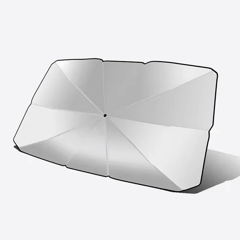 Araç İçi Ön Cam Güneşliği, Katlanabilir Şemsiye Şeklinde Otomobil Ön Cam Güneşliği,%99 Etkin Koruma, Otomobil, SUV, (140 X 79 CM) – MaviKutu