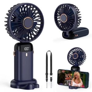 Dijital Göstergeli Mini Vantilatör, Şarjlı Masaüstü Vantilatör, Taşınabilir 12000 Rpm El Fanı, Ergonoik Tasarım, Kademeli ve Sessiz Çalışma, Soğutucu Mini El Fanı, El Tipi ve Masaüstü Kullanım – MaviKutu
