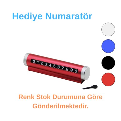 Jouis Şemsiye Şeklinde Katlanabilir Oto Güneşlik ve Oto Numaratör Seti – Araç Güneşliği, Otomobil Ön Cam Güneşlik, Araba Güneşliği, Numaratör Hediyeli Güneş Koruyucu (Metal NUMARATÖR HEDİYELİ) – MaviKutu