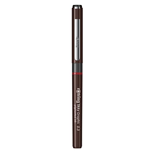 rOtring 1904753 Tikky Grafik Fiber Uçlu Kalem, Siyah Mürekkep, Kahverengi Gövde, 0.3 mm – MaviKutu
