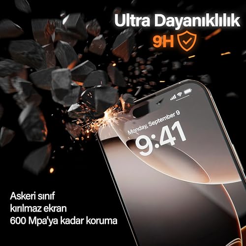 URUCHI Ekran Koruyucu iPhone 17e / 16e / 14/13 Pro / 13 İle Uyumlu PREMIUM Hizalama Aparatlı ve Takılırken Camın Altında Toz Bırakmayan Darbelere Karşı Ekstra Güçlü HD Ekran Koruyucu Cam – MaviKutu