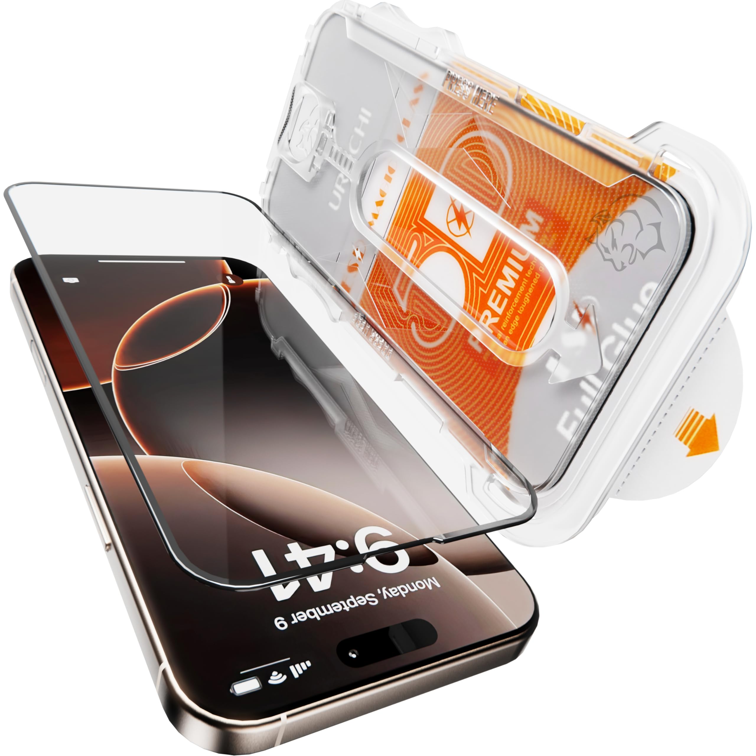 URUCHI Ekran Koruyucu iPhone 17e / 16e / 14/13 Pro / 13 İle Uyumlu PREMIUM Hizalama Aparatlı ve Takılırken Camın Altında Toz Bırakmayan Darbelere Karşı Ekstra Güçlü HD Ekran Koruyucu Cam – MaviKutu