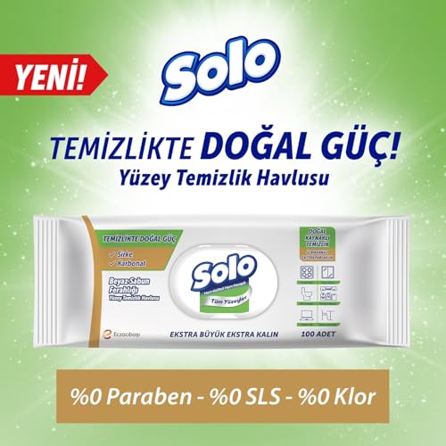 SOLO Yüzey Temizleme Mendili Doğal Güç Beyaz Sabun 100 Yaprak – MaviKutu