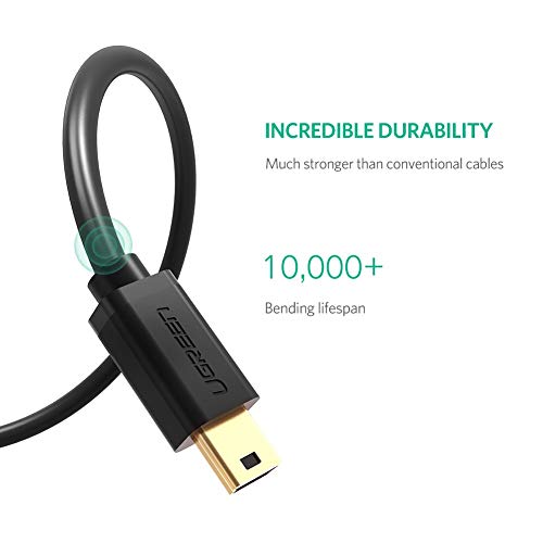 UGREEN 2.0 A USB-A & Mini-USB, Şarj ve Data Kablosu, 1.5 Metre, Siyah – MaviKutu