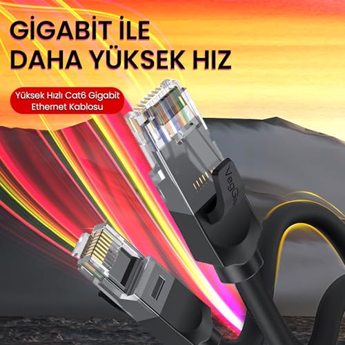 VegGieg CAT6 1000Mbps Gigabit UTP Ethernet Kablosu 5 Metre – MaviKutu