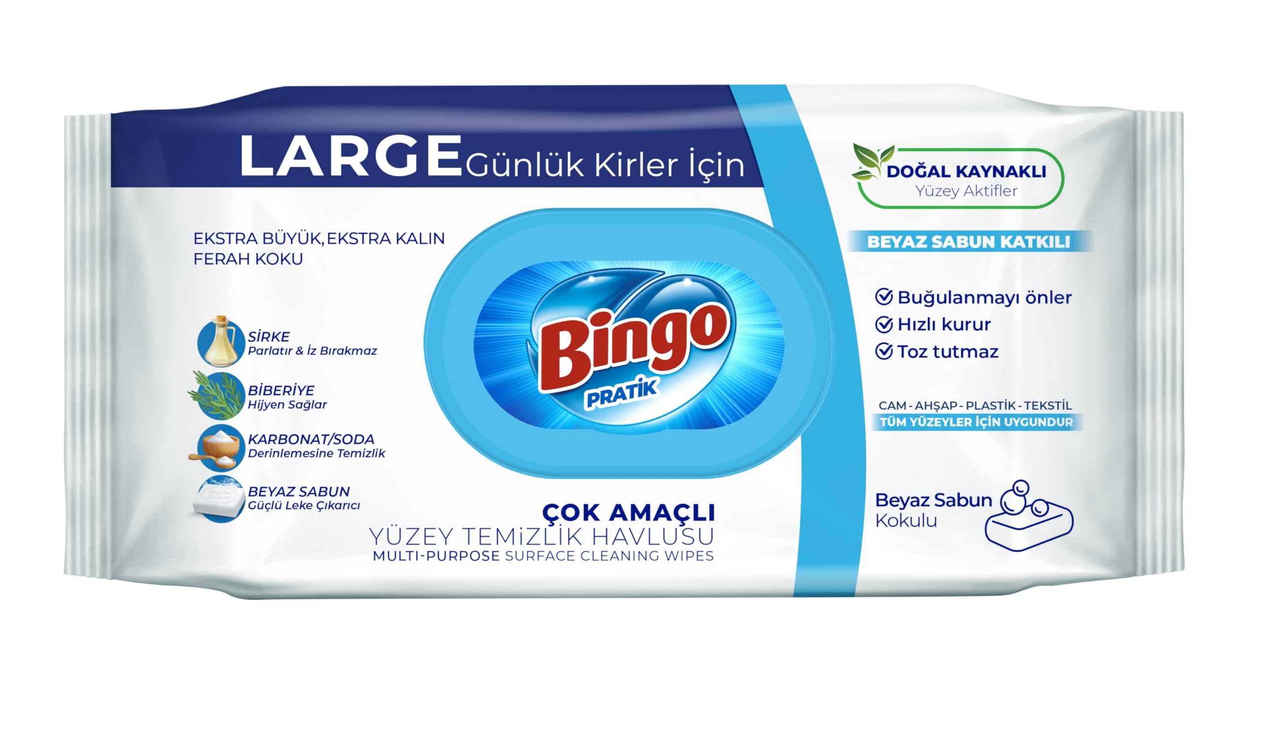 Bingo Yüzey Havlusu Beyaz Sabun 96'lı – MaviKutu